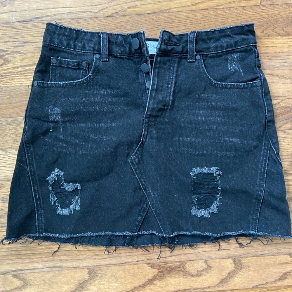 Toni Black Jean Skirt
